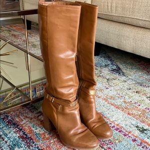Camel Michael kors knee high leather boots